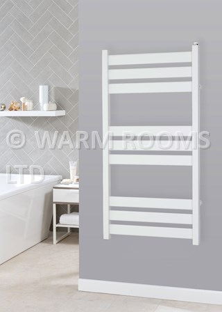 Tempora Level Towel Rail - Finished in RAL9016 Traffic White